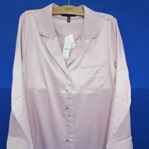 White House Black Market Pink Top Blouse Sz L